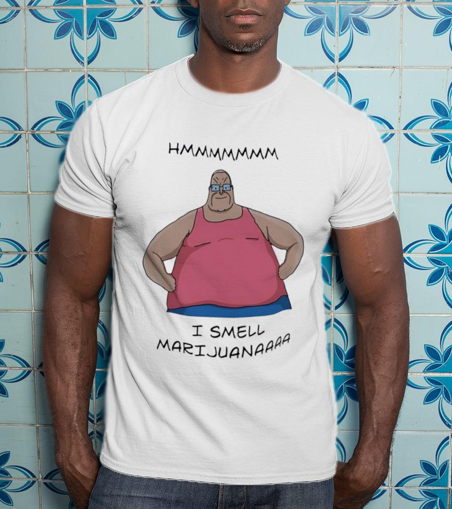 HMMMMMMM I Smell Marijuana Meme Character In Pink T-Shirt