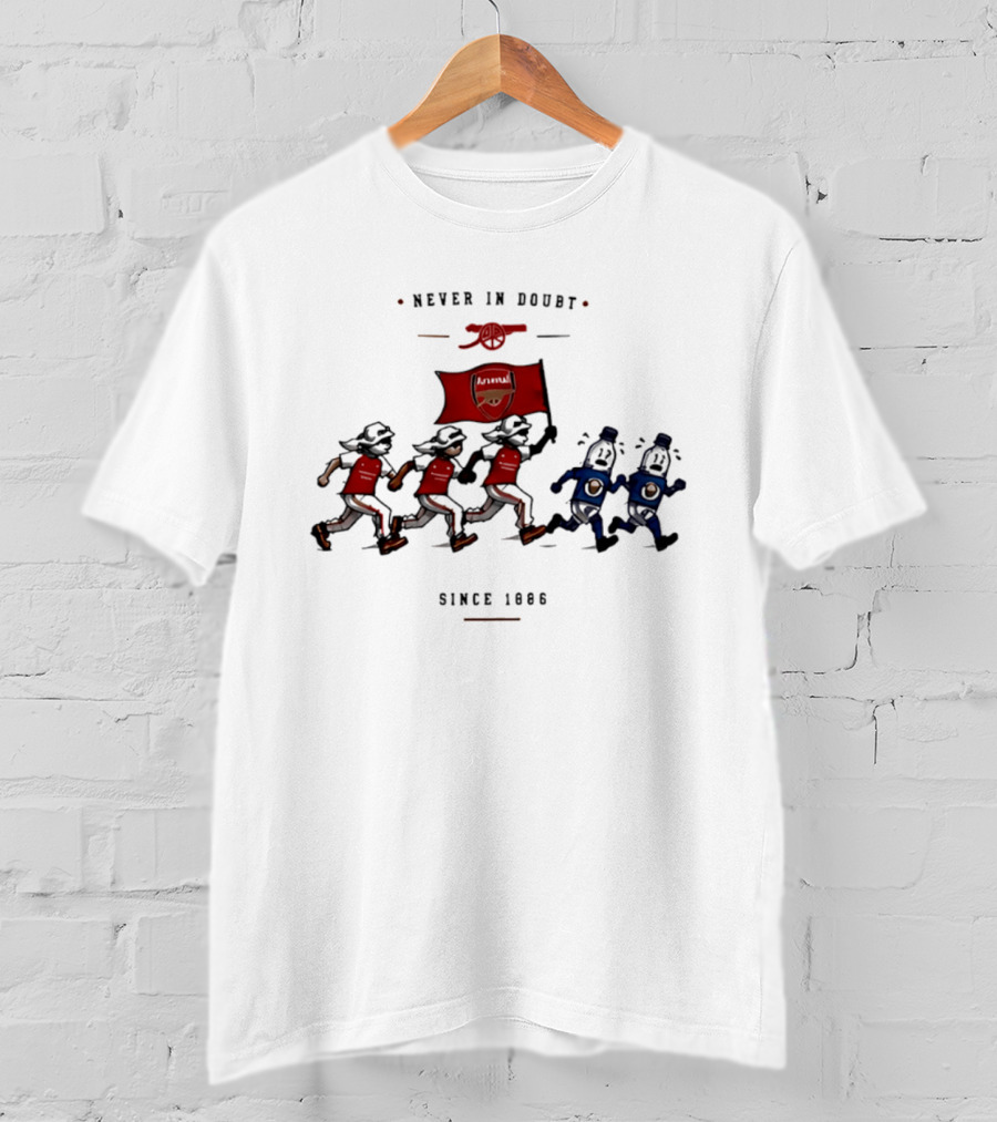 Never In Doubt Since 1886 Arsenal Cartoon Red Flag T-Shirt