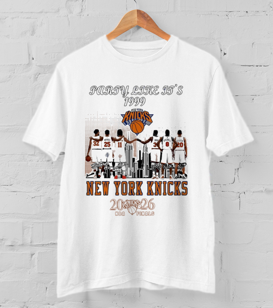 Party Like It's 1999 New York Knicks 2026 NBA Finals Skyline T-Shirt