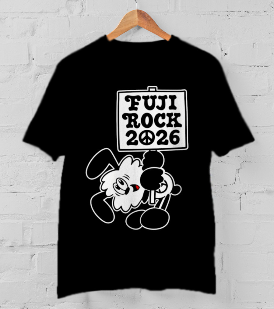 Fuji Rock 2026 Peace Sign Cartoon T-Shirt
