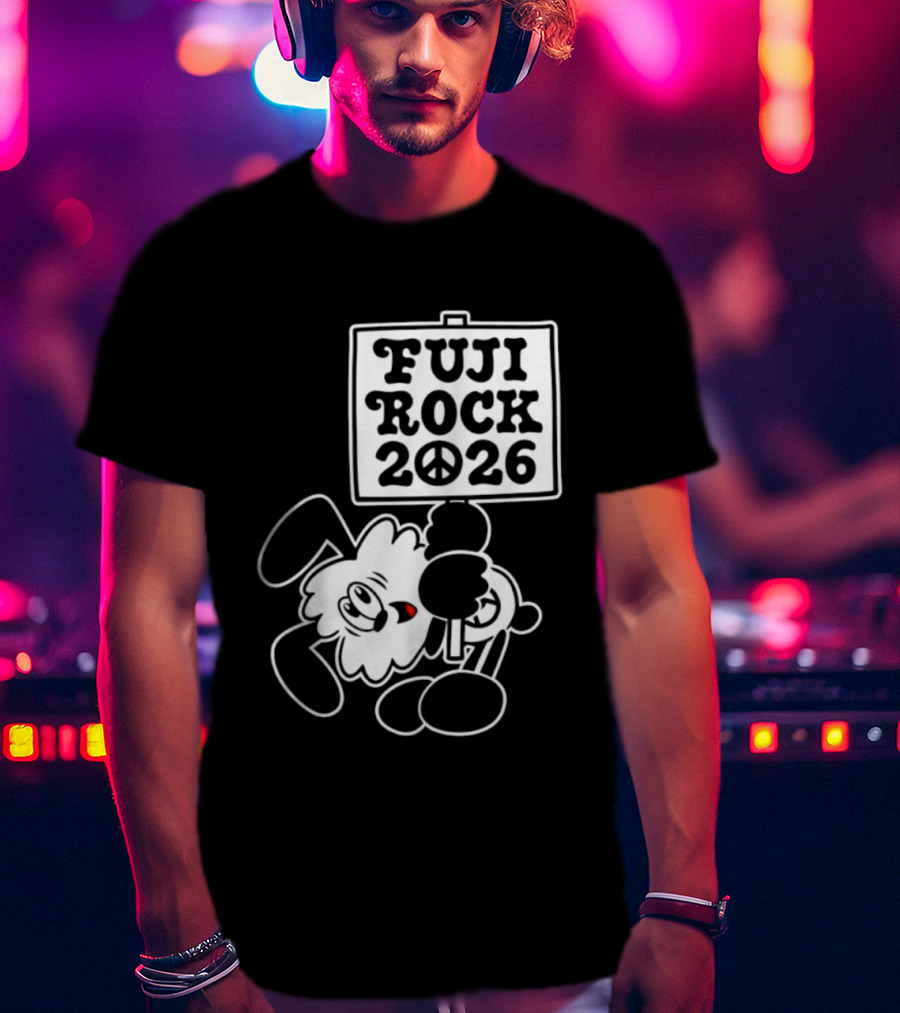 Fuji Rock 2026 Peace Sign Cartoon T-Shirt