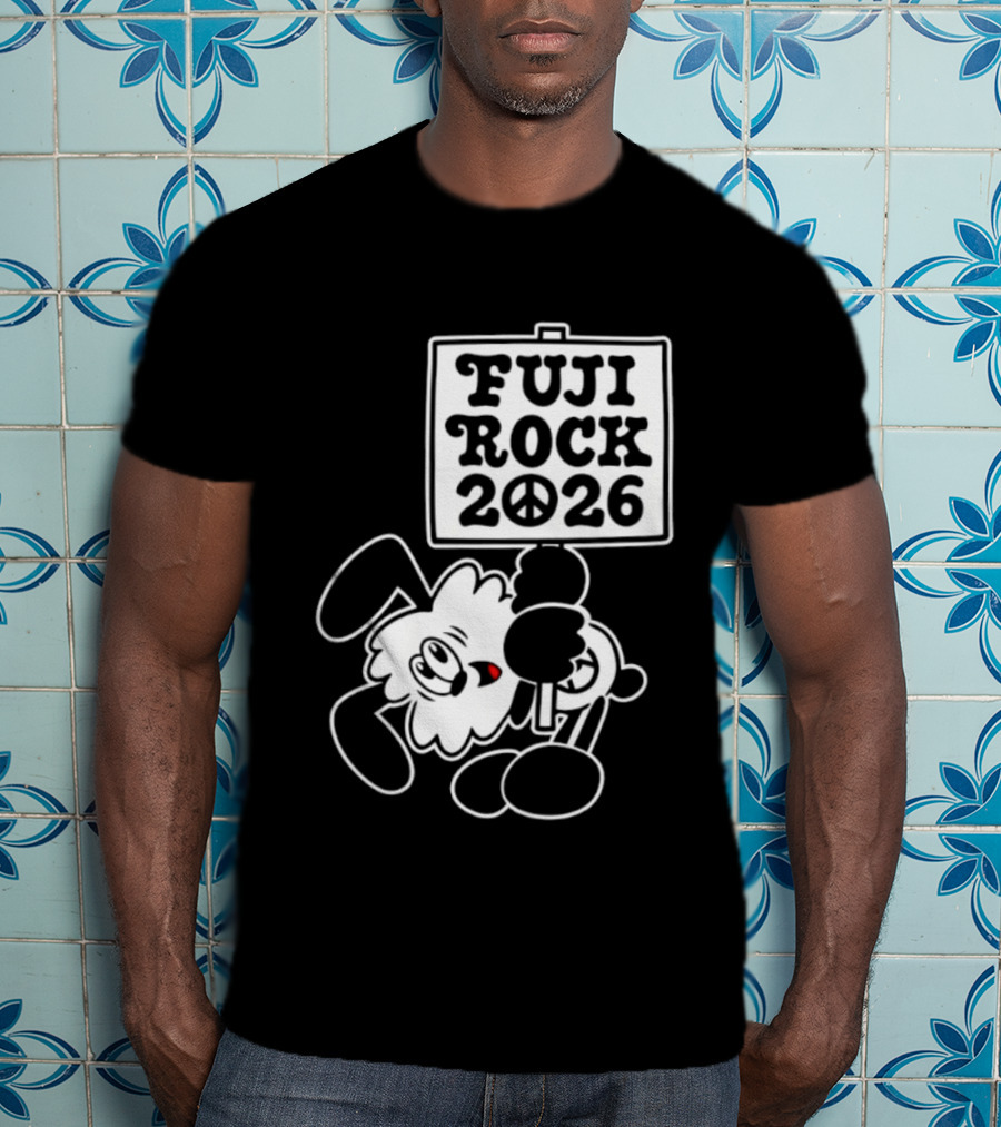 Fuji Rock 2026 Peace Sign Cartoon T-Shirt