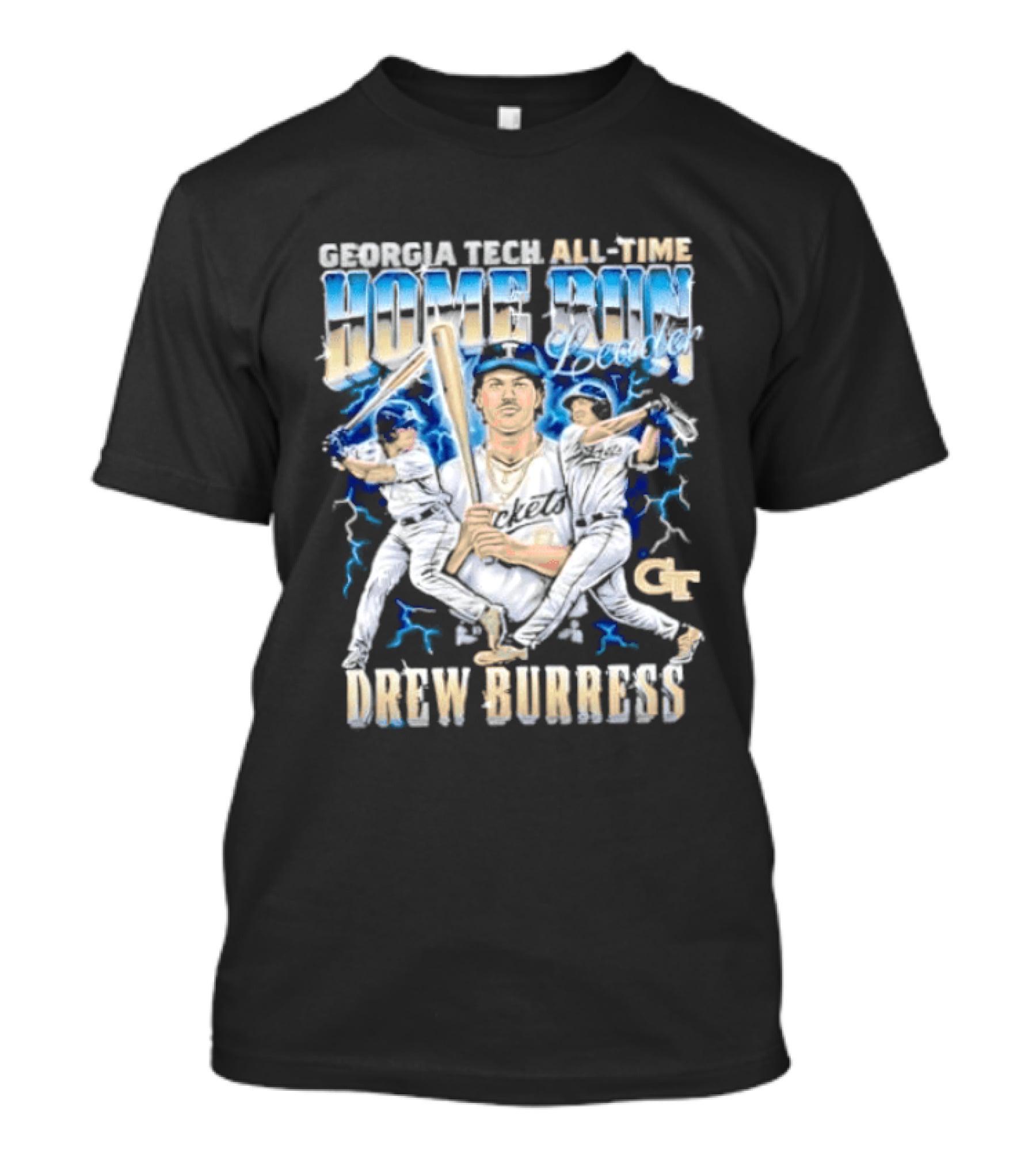 Georgia Tech All Time Home Run Drew Burress GT Baseball Players T-Shirt
