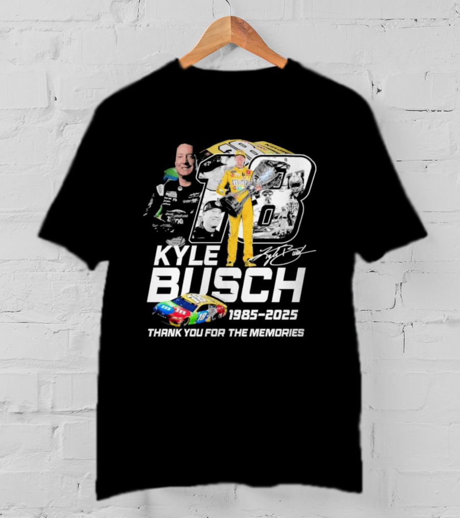 Kyle Busch Racing 1985 2025 Thank You For The Memories 18 Car NASCAR T-Shirt