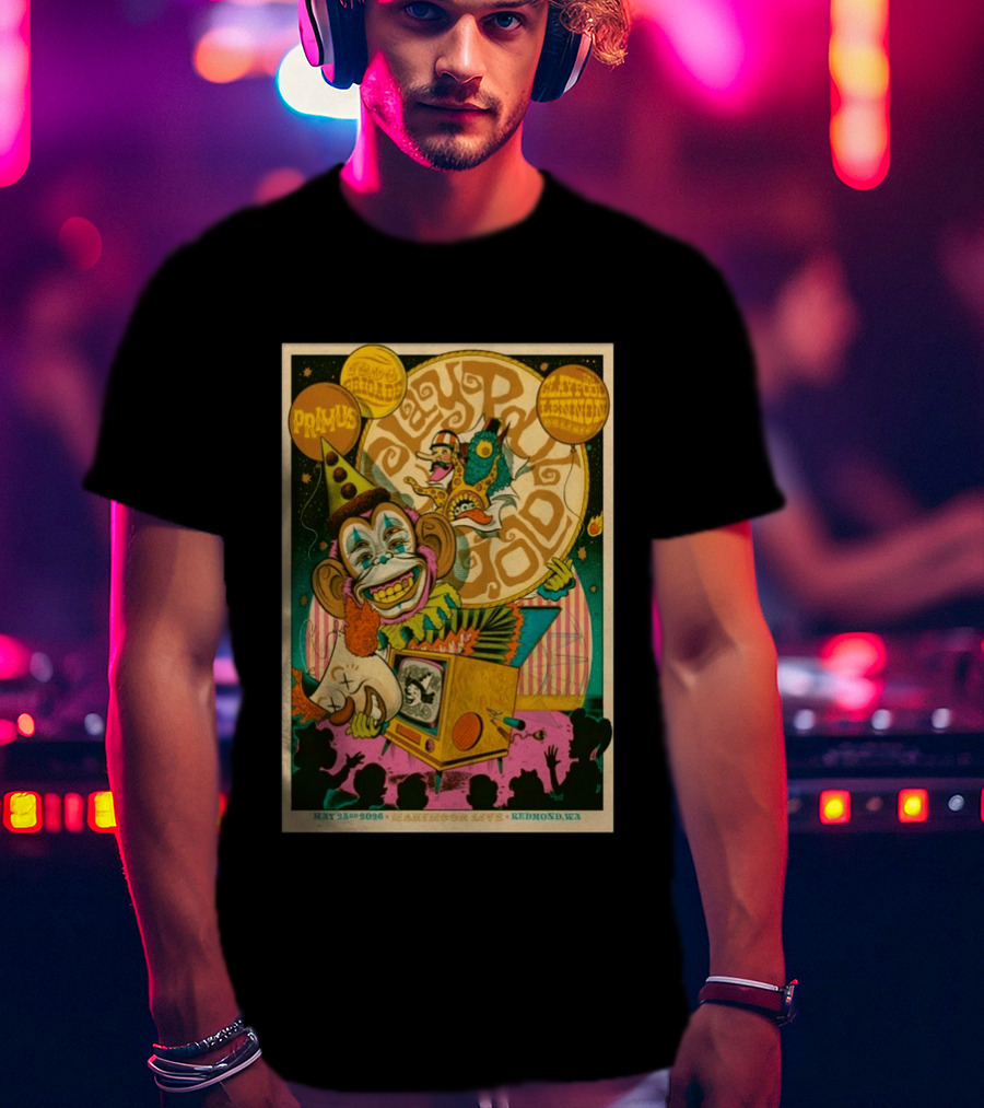 Primus Les Claypool Lennon Delirium May 25th 2026 Marymoor Live Redmond WA T-Shirt