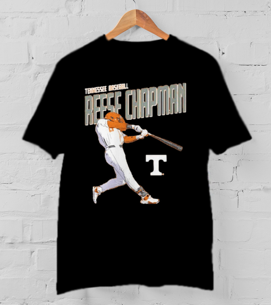 Tennessee Baseball Reese Chapman Swinging Action T-Shirt