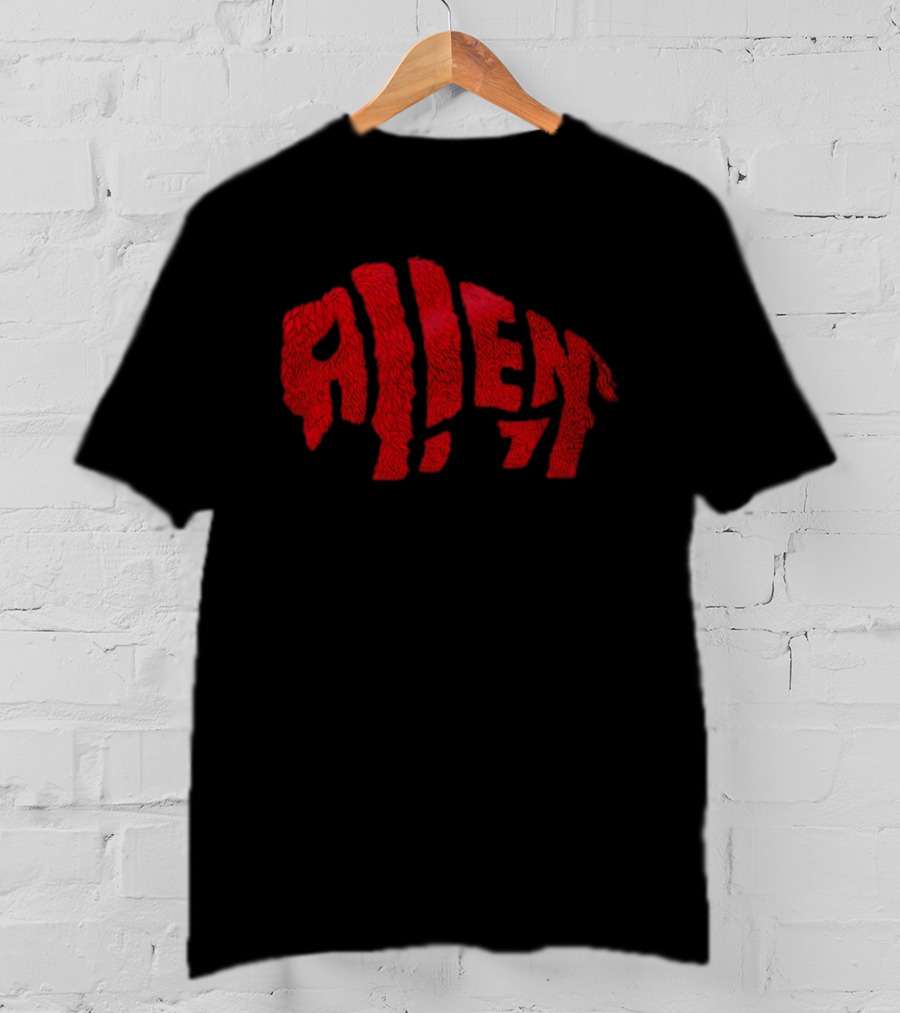 Allen Buffalo Bills Football Player Red Furry Letters T-Shirt