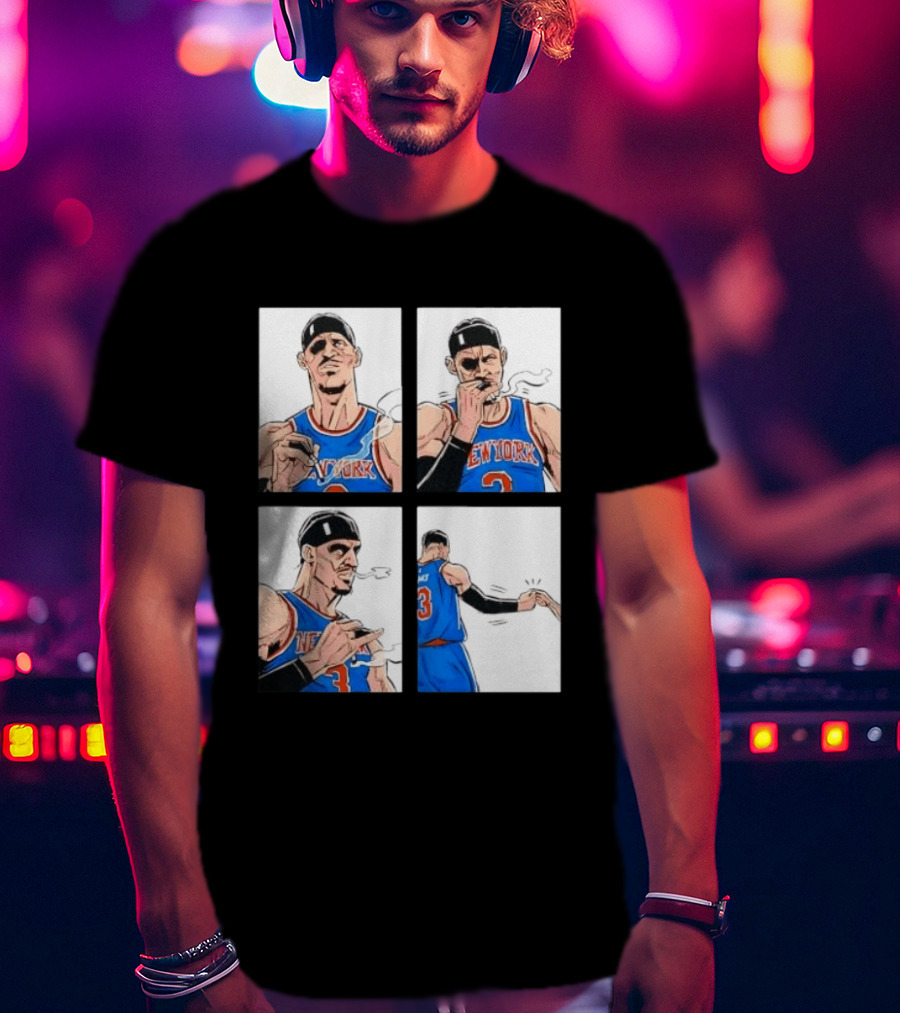 New York Knicks Number 3 Smoking Gesture Josh Hart Moment T-Shirt