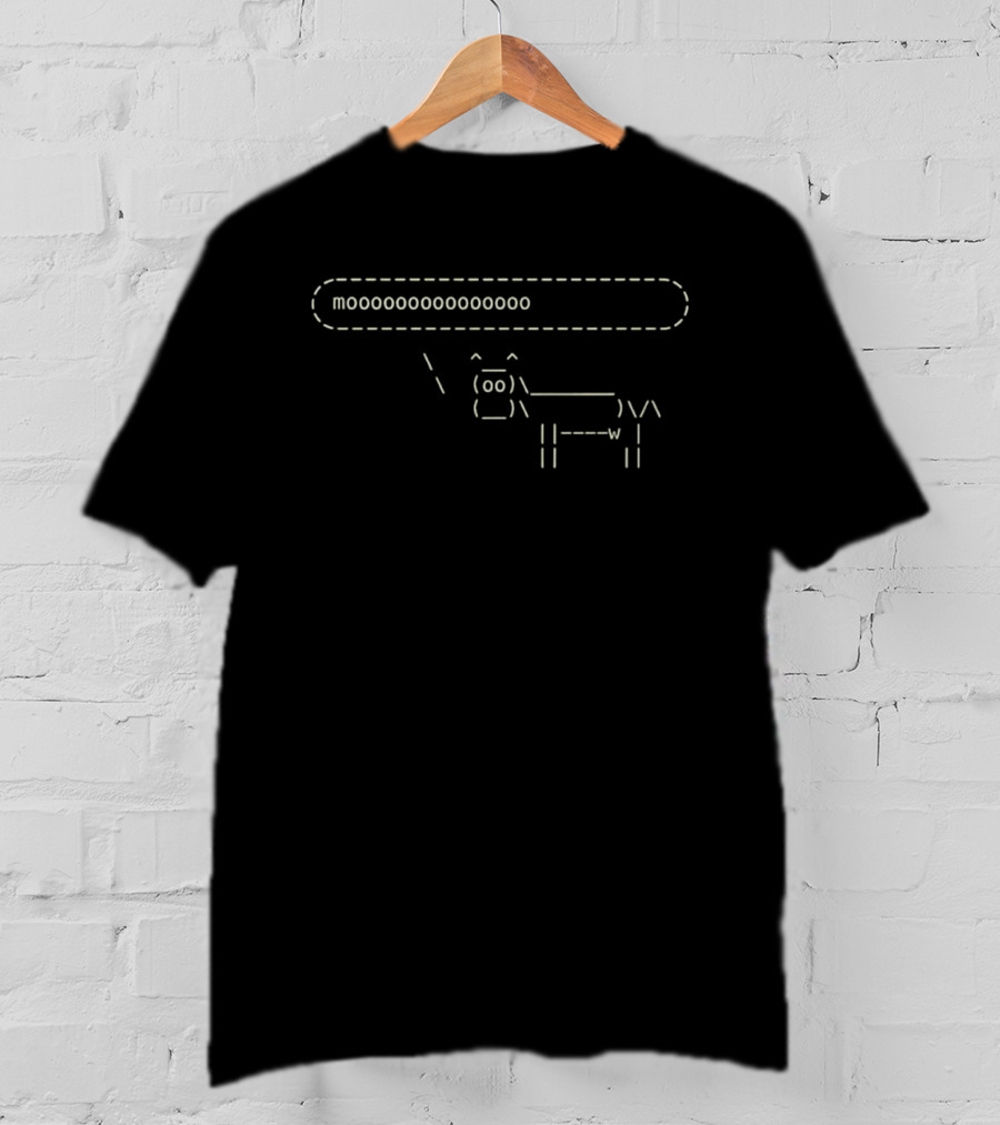Moooooooooooooooo Cow ASCII T-Shirt