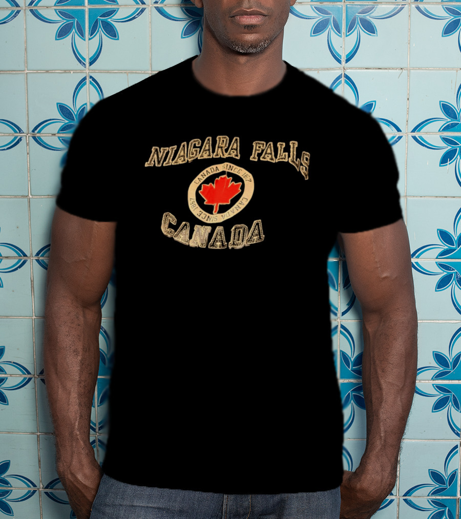 Niagara Falls Canada Maple Leaf Since 1867 Vintage Stitched T-Shirt