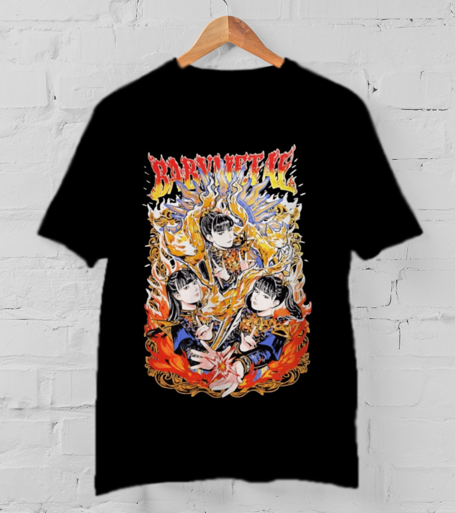 Babymetal Fox God Trio Flames Heavy Metal T-Shirt
