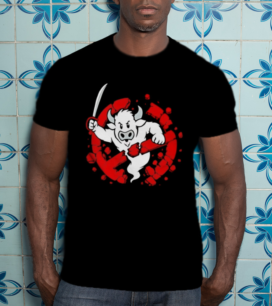 Buffalo Ghostbusters Crossed Out Ghost Red Circle T-Shirt