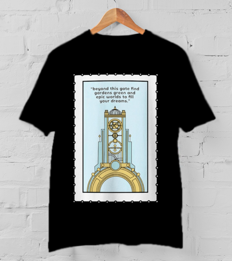 Epic Worlds Gate Tower Dreams Imagination Steampunk Deco Fantasy T-Shirt