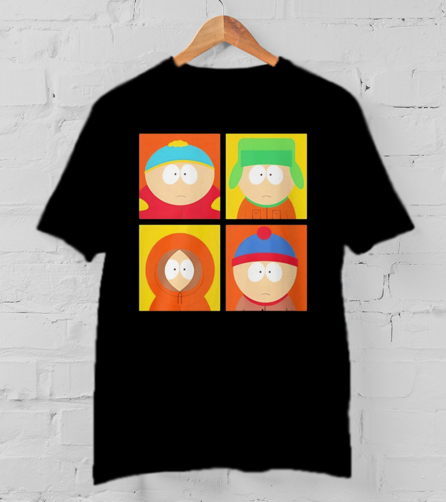 South Park Characters Cartman Kyle Kenny Stan Pop Blocks T-Shirt