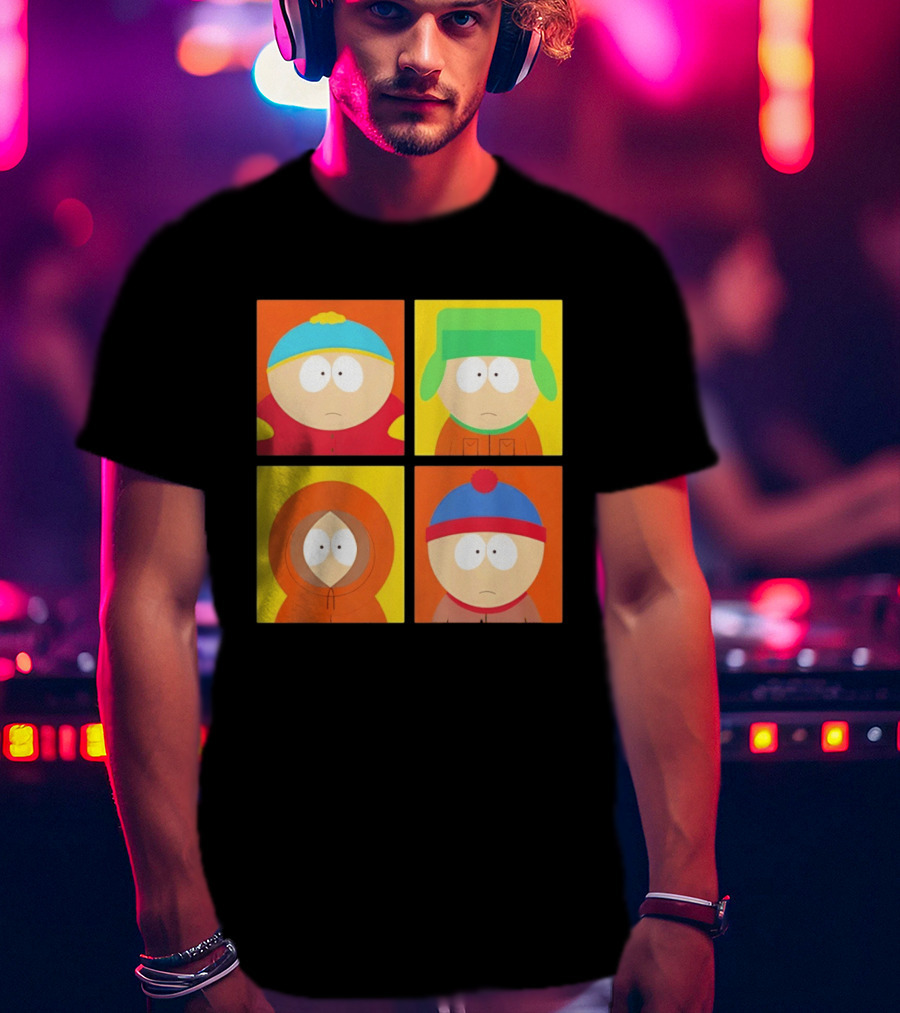 South Park Characters Cartman Kyle Kenny Stan Pop Blocks T-Shirt