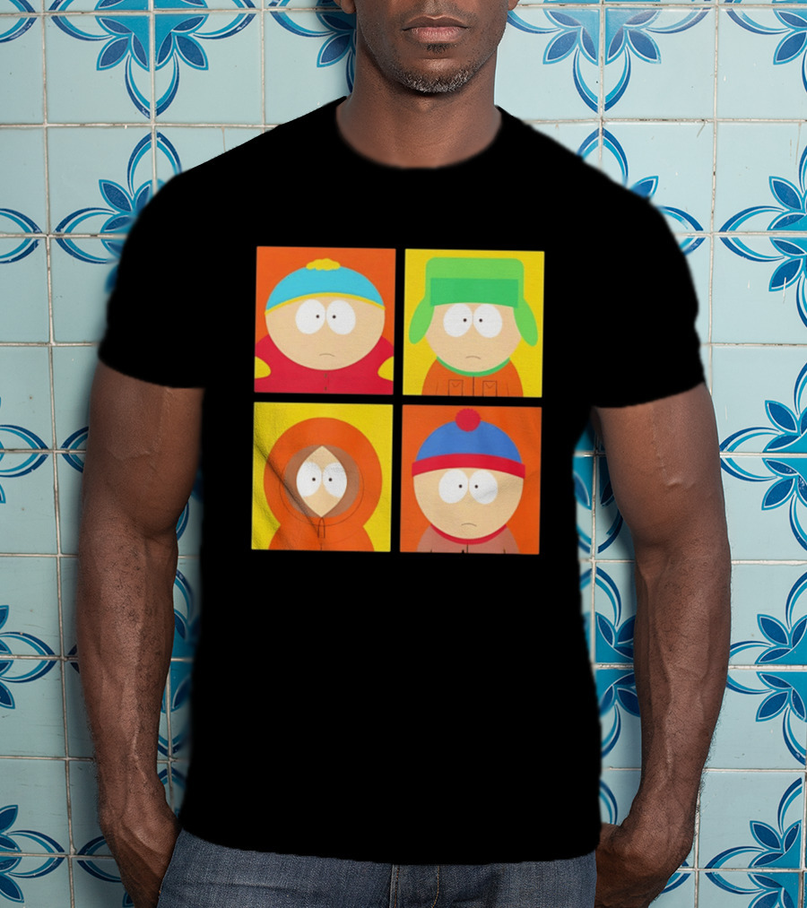 South Park Characters Cartman Kyle Kenny Stan Pop Blocks T-Shirt