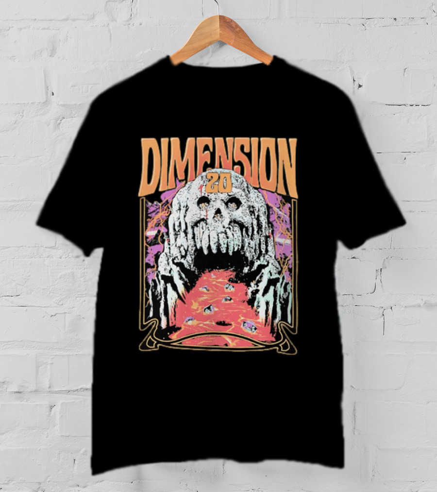 Dimension 20 Skull Lava Dice T-Shirt