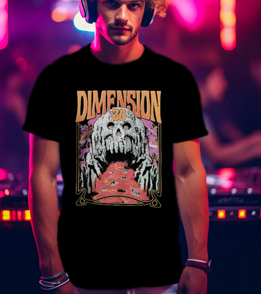 Dimension 20 Skull Lava Dice T-Shirt