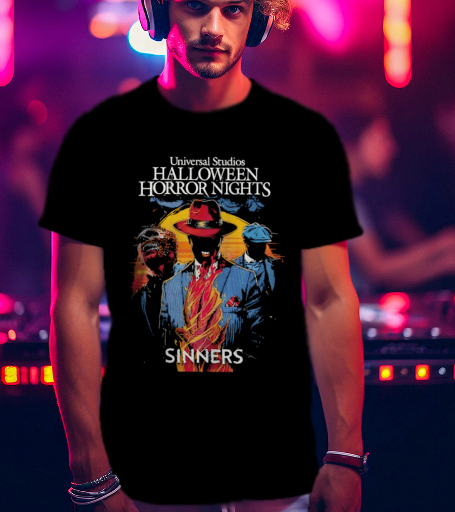 Universal Studios Halloween Horror Nights Sinners Horror Gangster T-Shirt