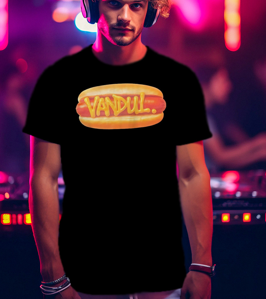 Vandul Mustard Hot Dog Bold Typeface T-Shirt