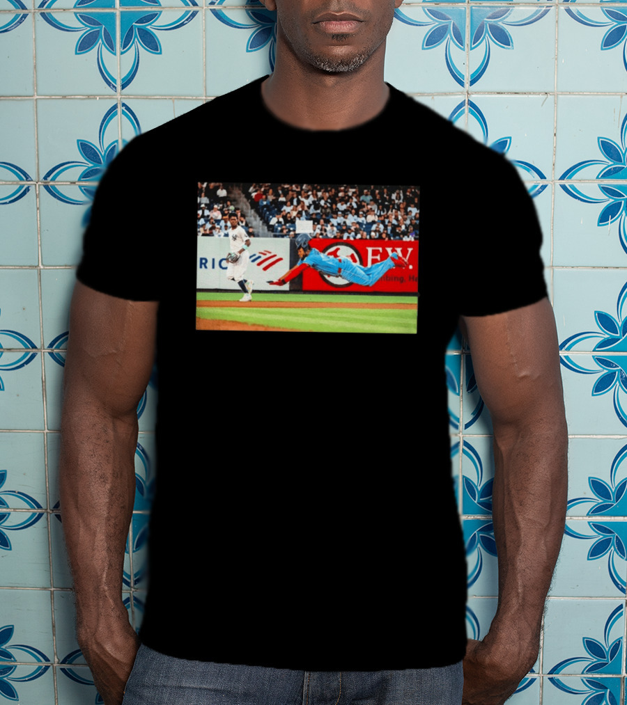 Vladimir Guerrero Jr Toronto Blue Jays Dive Action Baseball T-Shirt