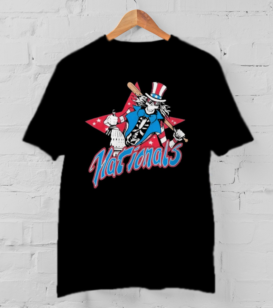 Washington Nationals Grateful Dead Uncle Sam Star Baseball Collaboration T-Shirt