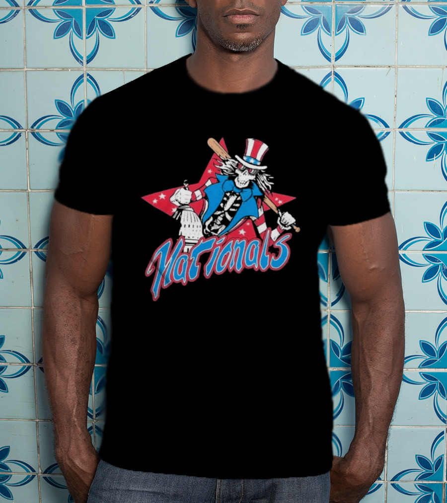Washington Nationals Grateful Dead Uncle Sam Star Baseball Collaboration T-Shirt