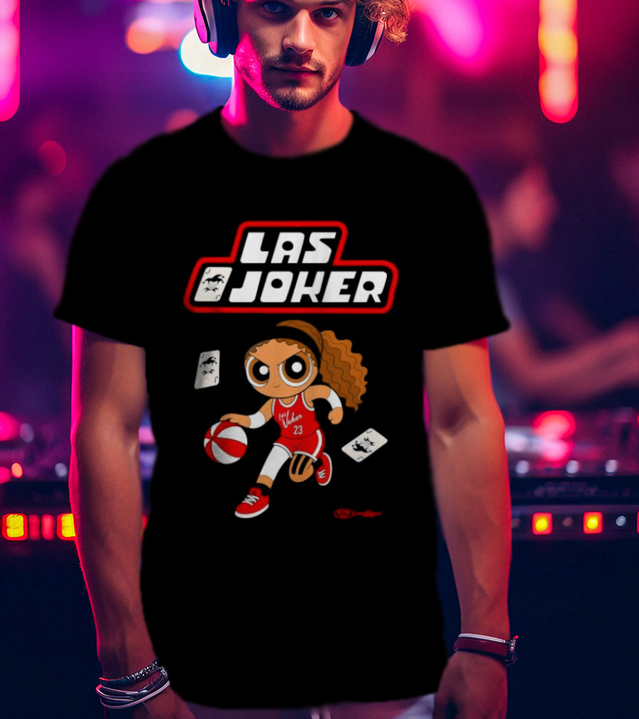Las Joker 23 Basketball Character Red Number Cards T-Shirt