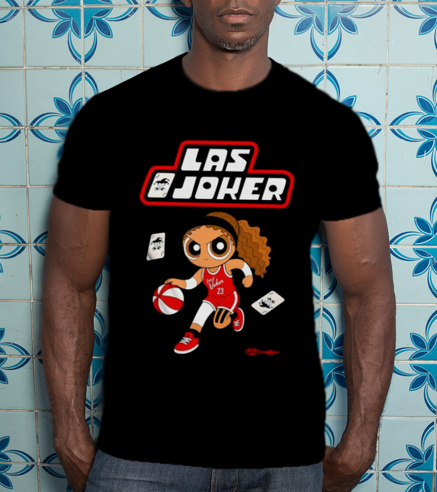 Las Joker 23 Basketball Character Red Number Cards T-Shirt