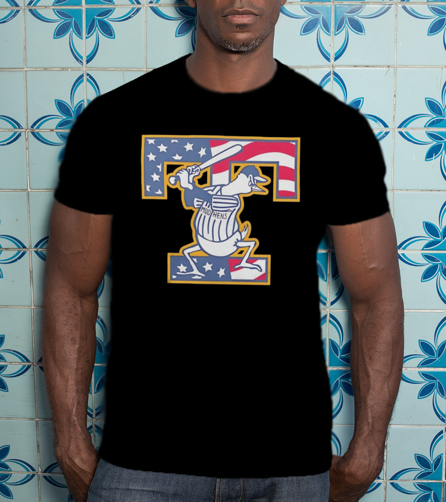 Toledo Mud Hens Muddy Stars And Stripes American Baseball T-Shirt