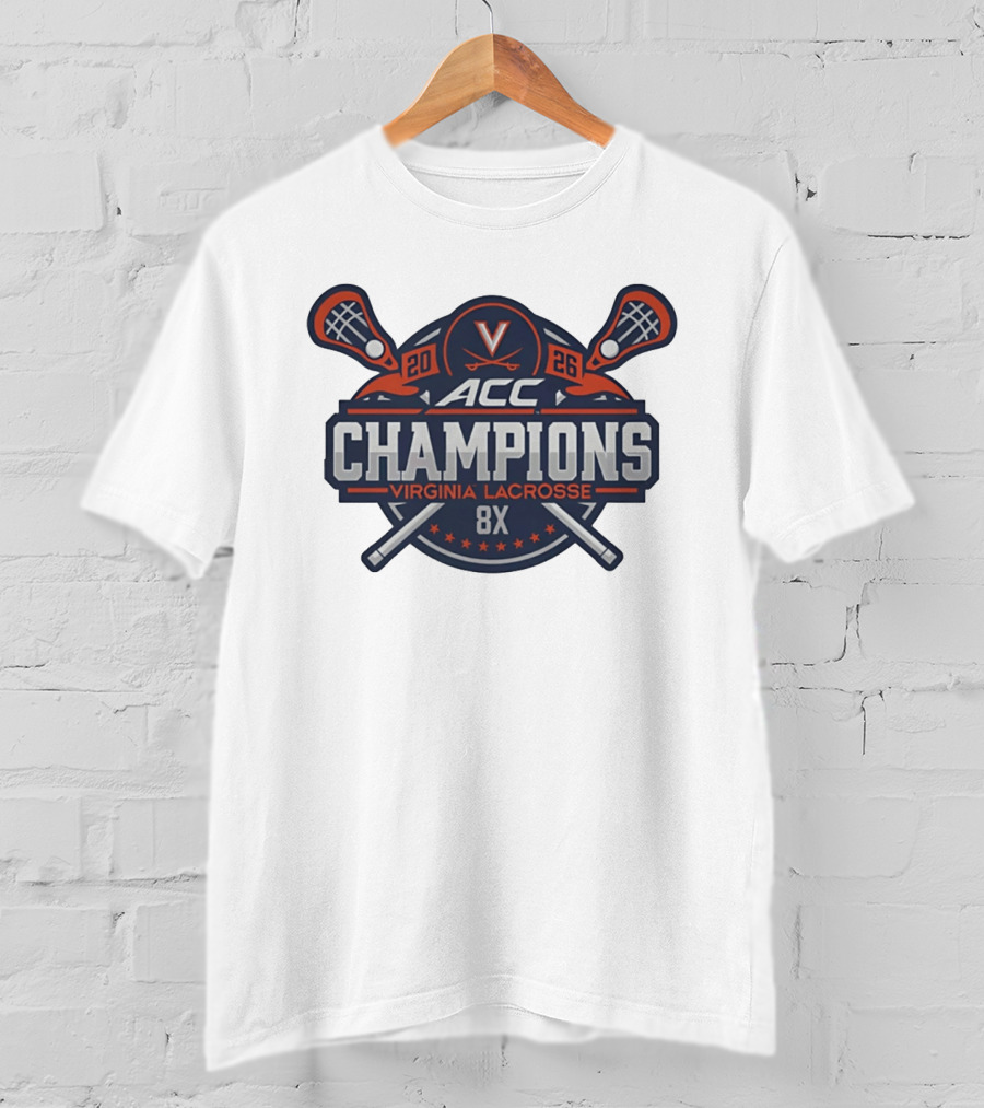 Virginia Cavaliers 2026 ACC Champions 8X Lacrosse Victory T-Shirt