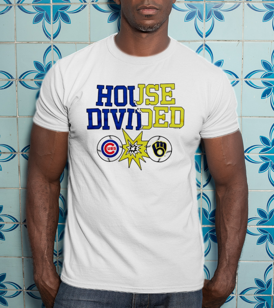 Chicago Cubs Vs Milwaukee Brewers Rivalry House Divided Fan Gear T-Shirt