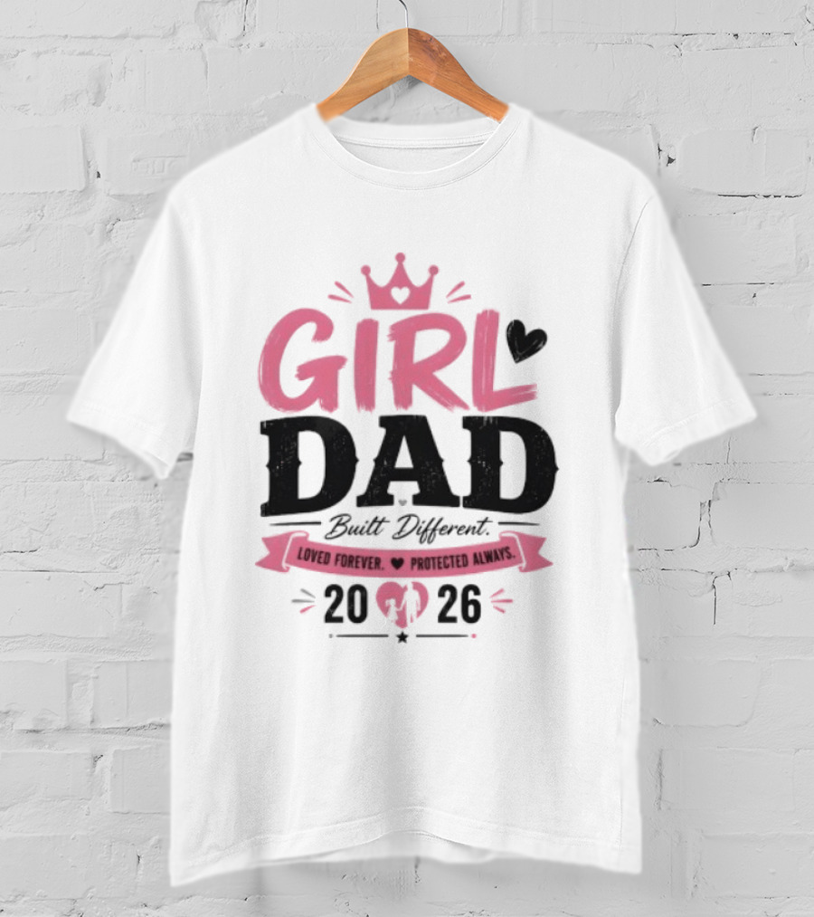 Girl Dad Built Different Loved Forever Protected Always 2026 T-Shirt