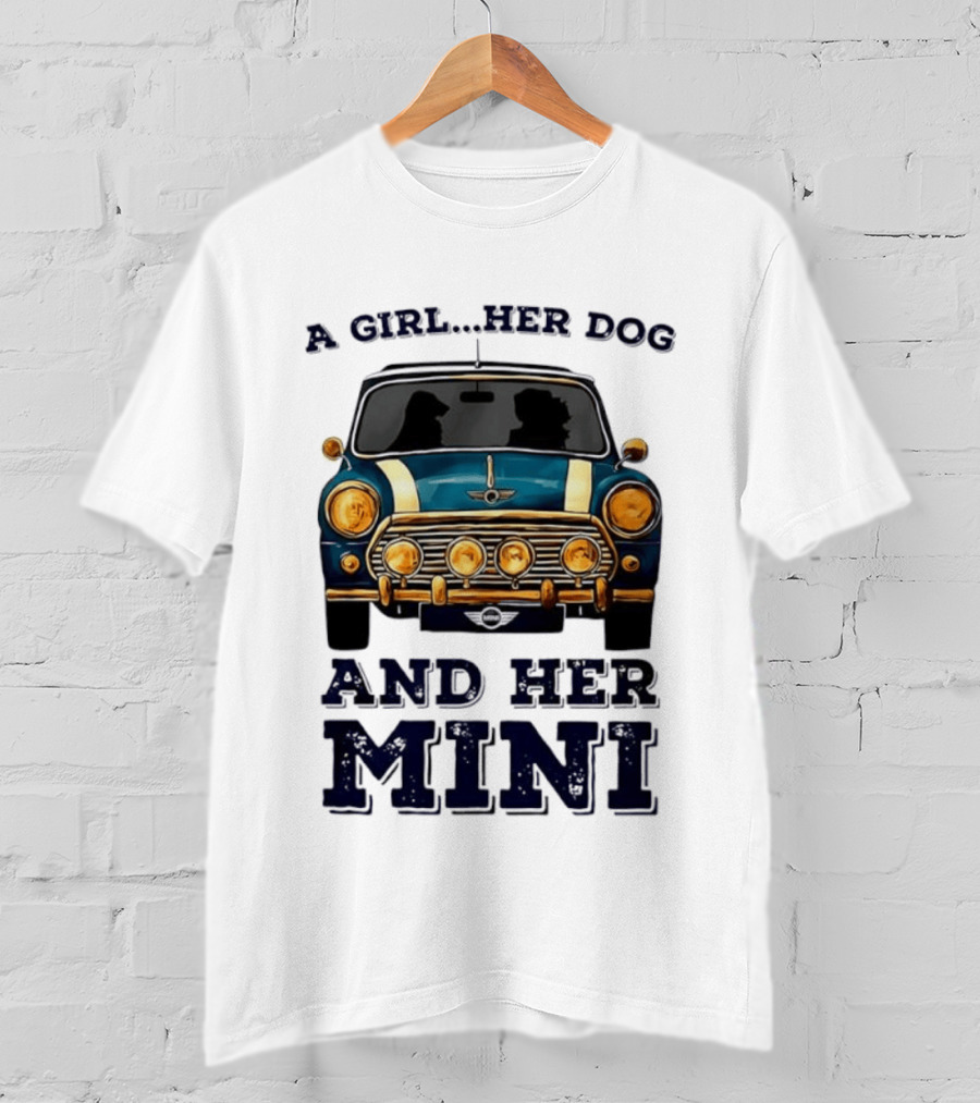 A Girl Her Dog And Her Mini T-Shirt