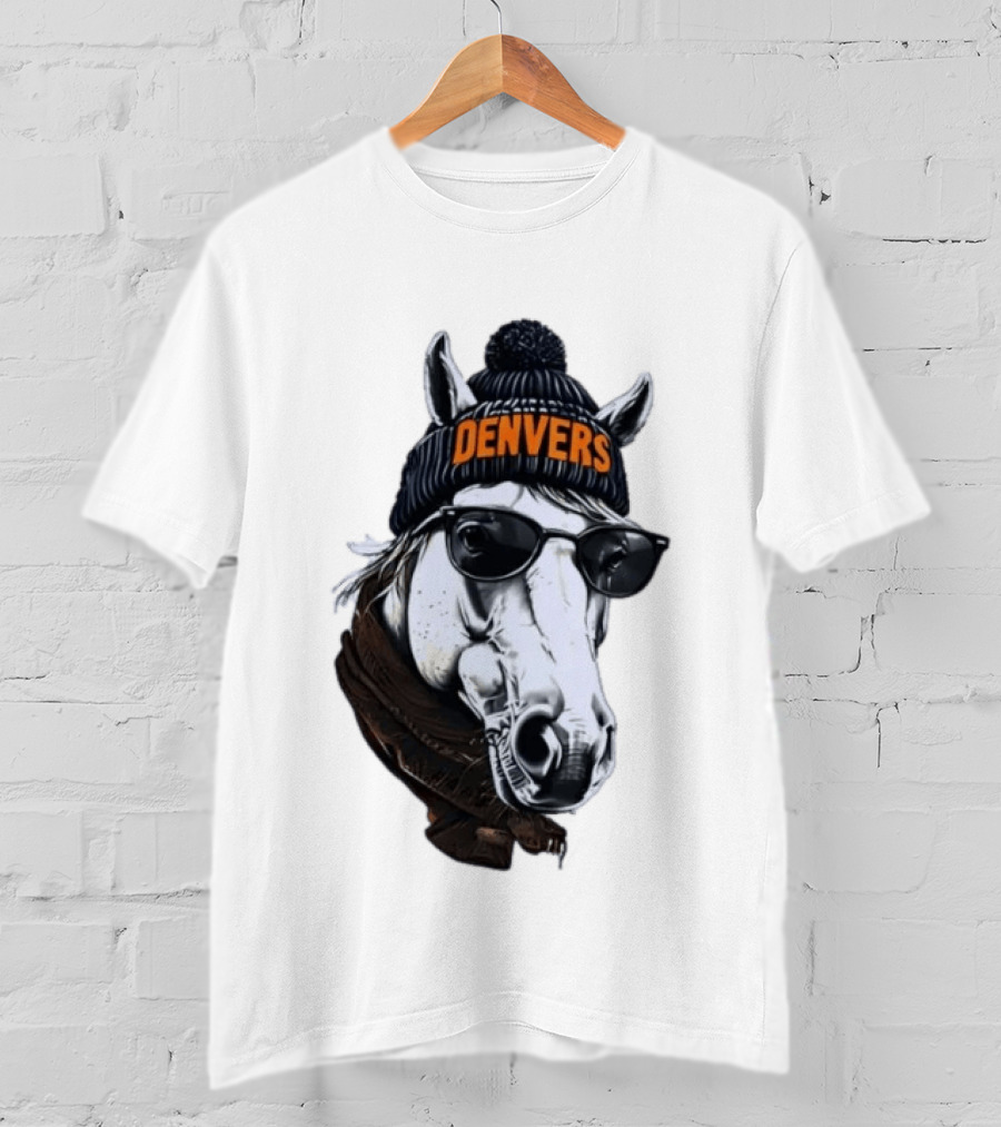 Denvers Horse With Hat Sunglasses And Scarf T-Shirt