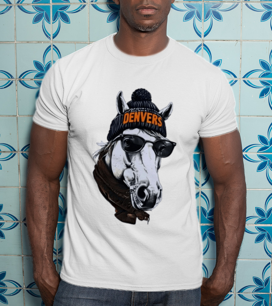 Denvers Horse With Hat Sunglasses And Scarf T-Shirt