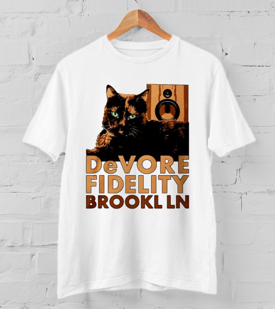 DeVore Fidelity Brooklyn Cat Speaker T-Shirt