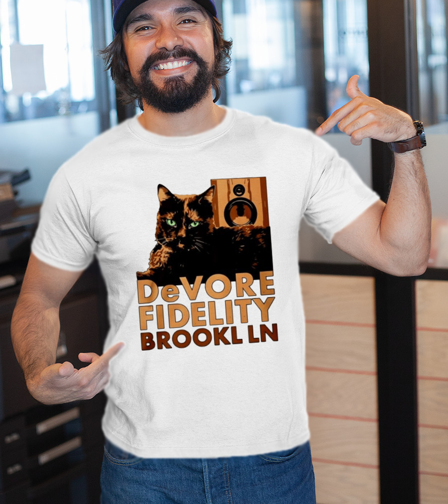 DeVore Fidelity Brooklyn Cat Speaker T-Shirt