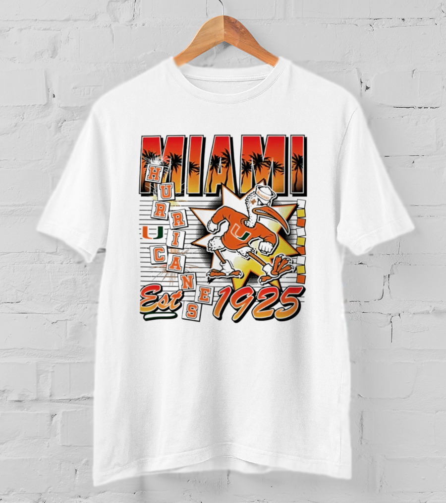 Miami Hurricanes Est 1925 Vintage Burst U Logo Ducks T-Shirt