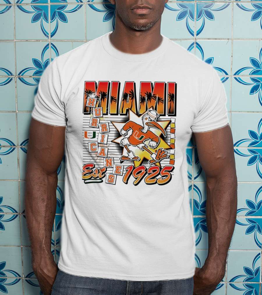 Miami Hurricanes Est 1925 Vintage Burst U Logo Ducks T-Shirt