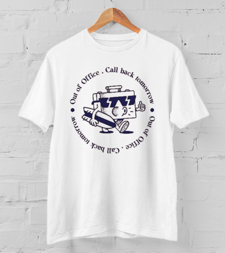 Out Of Office Call Back Tomorrow Cartoon Character Thumbs Up Circular T-Shirt