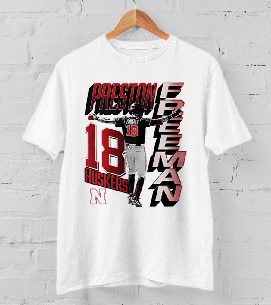 Preston Freeman 18 Huskers Nebraska Football Player T-Shirt