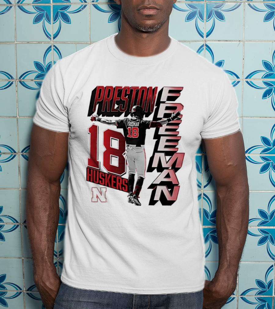 Preston Freeman 18 Huskers Nebraska Football Player T-Shirt