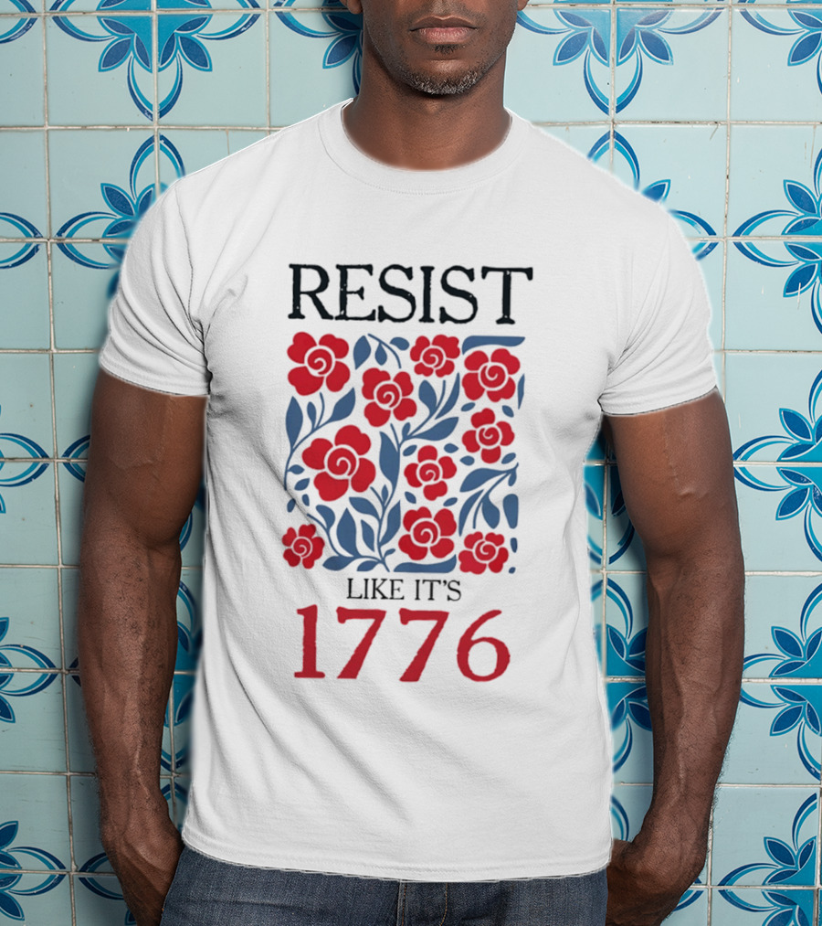 Resist Like It's 1776 Red Flowers T-Shirt