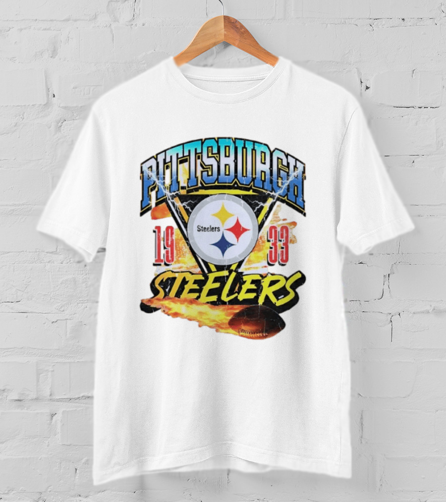 Pittsburgh Steelers 1933 Football Flame T-Shirt