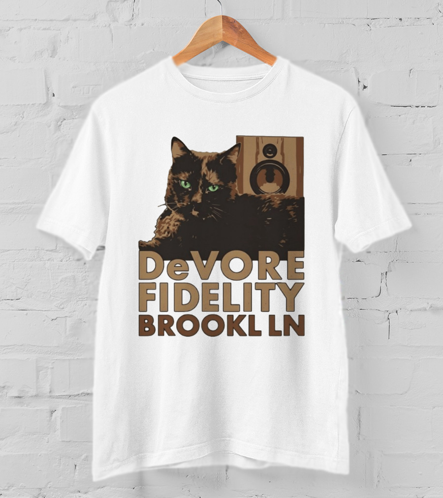 DeVore Fidelity Brooklyn LN Cat Speaker T-Shirt