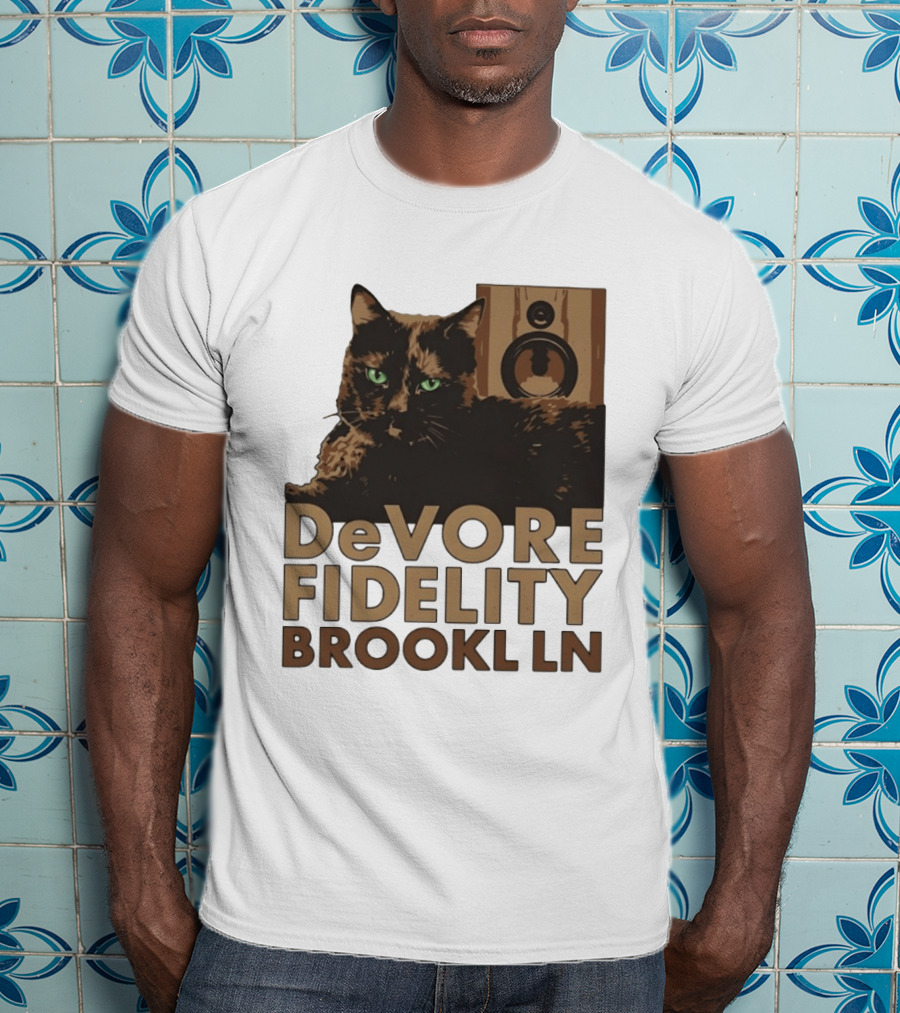 DeVore Fidelity Brooklyn LN Cat Speaker T-Shirt