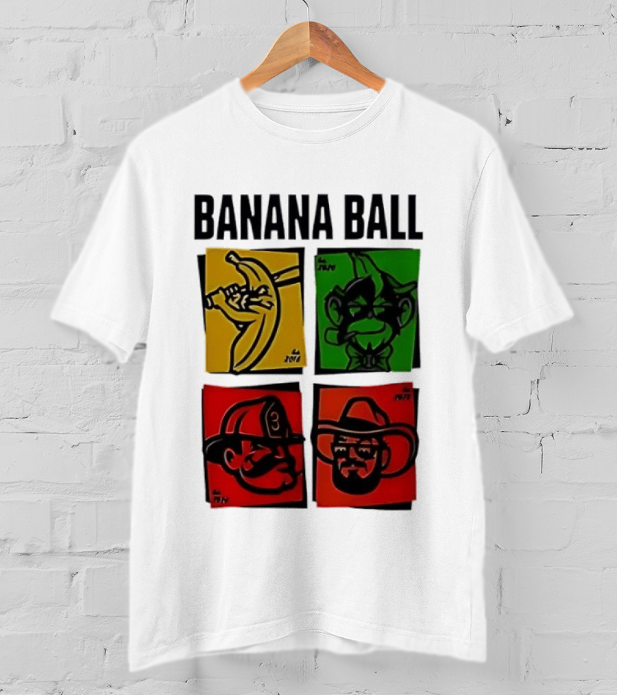 Savannah Bananas Baseball Banana Ball Colorful Character Blocks T-Shirt