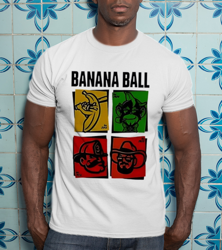 Savannah Bananas Baseball Banana Ball Colorful Character Blocks T-Shirt