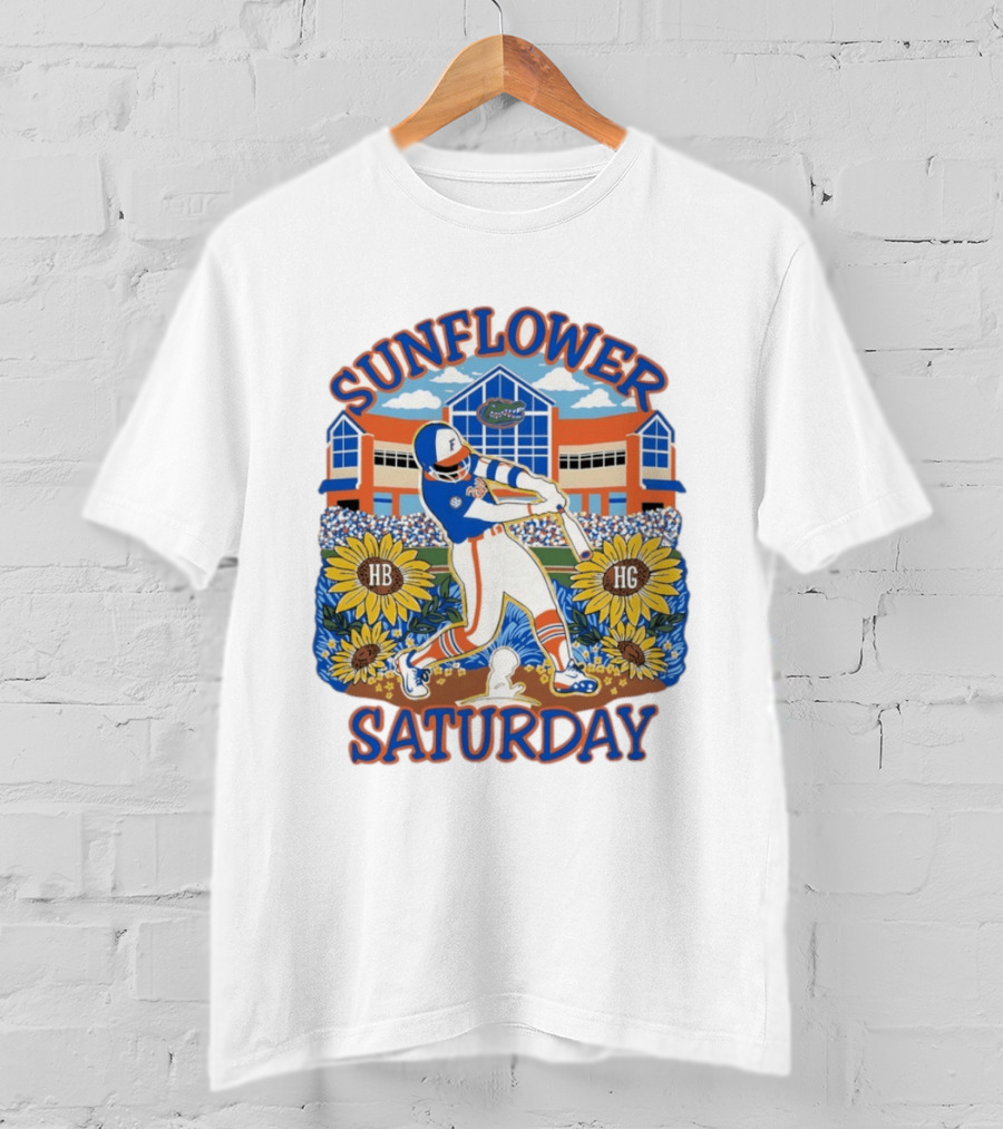 Florida Gators Sunflower Baseball Saturday T-Shirt